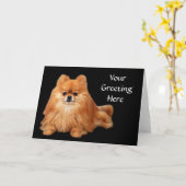 Het Wenskaart van Pomeranian Kaart (Gele Bloem)