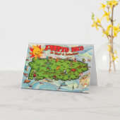 Het Wenskaart van Puerto Rico Kaart (Gele Bloem)