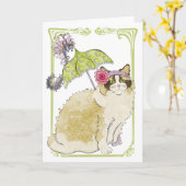 Het Wenskaart van Ragdoll Kaart (Gele Bloem)