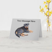 Het Wenskaart van Rottweiler Kaart (Gele Bloem)