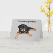 Het Wenskaart van Rottweiler Kaart (Gele Bloem)