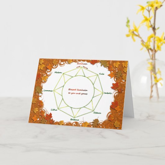 Het Wenskaart van Samhain Kaart (Gele Bloem)