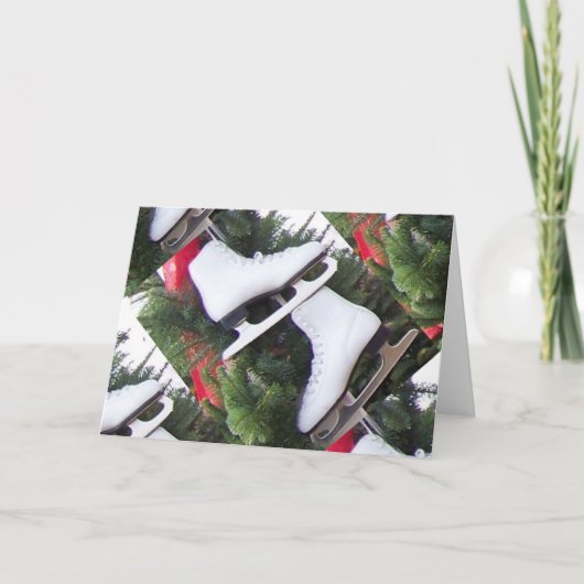 Het Wenskaart van schaatsen Feestdagen Kaart (Voorkant)