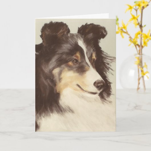 Het Wenskaart van Sheltie Kaart (Gele Bloem)