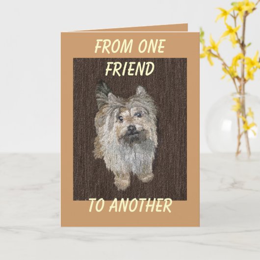 Het Wenskaart van Terrier van de steenhoop Kaart (Gele Bloem)