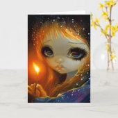 Het Wenskaart van "The Little Match Girl" Kaart (Gele Bloem)