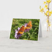 Het Wenskaart van twee Vlinders Kaart (Gele Bloem)