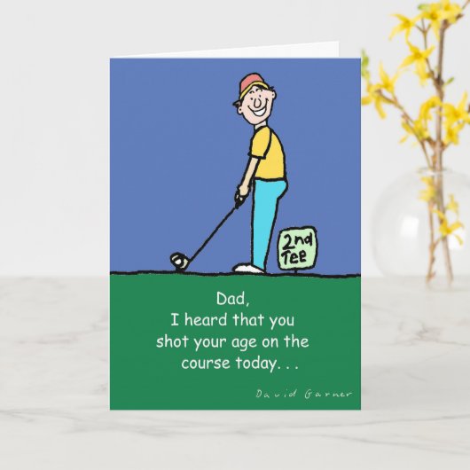 Het Wenskaart van vaderdag met golfthema Kaart (Gele Bloem)