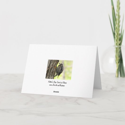 Het Wenskaart van Vaderdag van de specht Kaart (Achterkant)