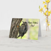 Het Wenskaart van Vaderdag van de specht Kaart (Gele Bloem)