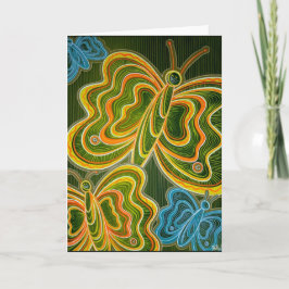 Het Wenskaart van vlinders en van Strepen Kaart