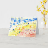 Het Wenskaart van Watercolour van de zonnestraal Kaart (Gele Bloem)