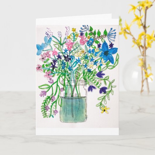 Het Wenskaart van Wildflower Kaart (Gele Bloem)