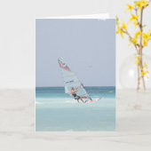 Het Wenskaart van Windsurfing Kaart (Gele Bloem)