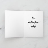 Het Wenskaart "voorzichtig zijn van het Spookuur" Kaart (Binnen)