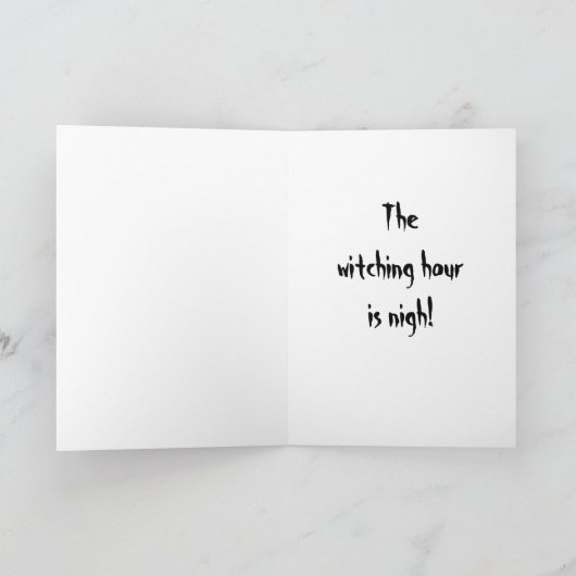 Het Wenskaart "voorzichtig zijn van het Spookuur" Kaart (Binnen)