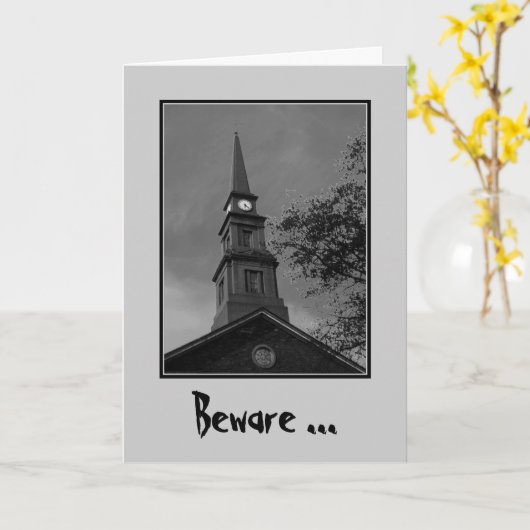 Het Wenskaart "voorzichtig zijn van het Spookuur" Kaart (Gele Bloem)