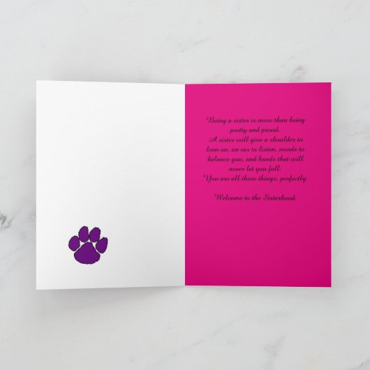 "Het Wenskaart welkom aan van het Zusterschap" Kaart (Binnen)
