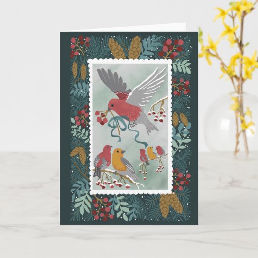 Het Wenskaart Winter Earth Song Green Kaart (Gele Bloem)