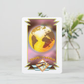 Het Wereld Golden Wereldbol reizen (Staand voorkant)