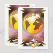 Het Wereld Golden Wereldbol reizen (Voorkant / Achterkant)