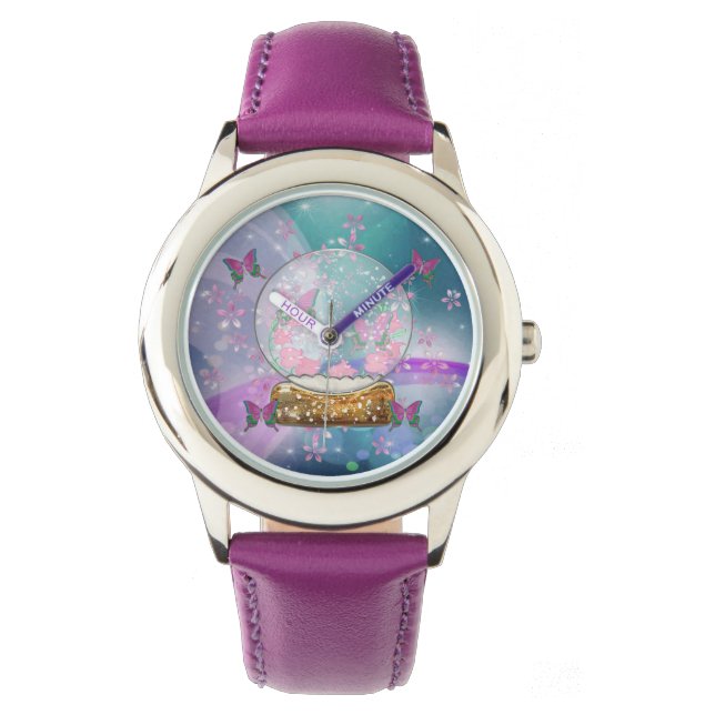 Het Wereldbol Butterfly Horloge (Voorkant)