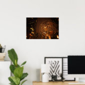Het Wereldbol in Columbus Circle, medium Poster (Thuiskantoor)