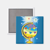 Het Wereldbol Starry - Magneet (Voorkant / Achterkant)