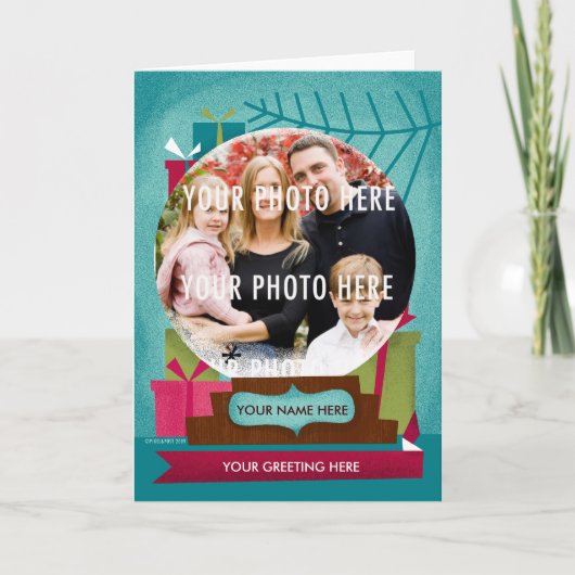 Het Wereldbol van de Sneeuw van de vakantie: Een Feestdagen Kaart (Voorkant)