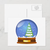 Het Wereldbol van de Sneeuw van Kerstmis Feestdagenkaart (Voorkant / Achterkant)