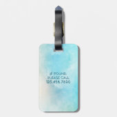 Het Wereldbol van de Wereld | Naam Waterverf Turqu Bagagelabel (Achterkant verticaal)