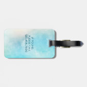 Het Wereldbol van de Wereld | Naam Waterverf Turqu Bagagelabel (Achterkant horizontaal)
