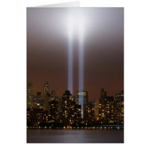Het wereldhandelscentrum in New York in het licht.