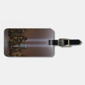 Het wereldhandelscentrum in New York in het licht. Bagagelabel (Voorkant horizontaal)