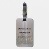 Het wereldhandelscentrum in New York in het licht. Bagagelabel (Achterkant verticaal)