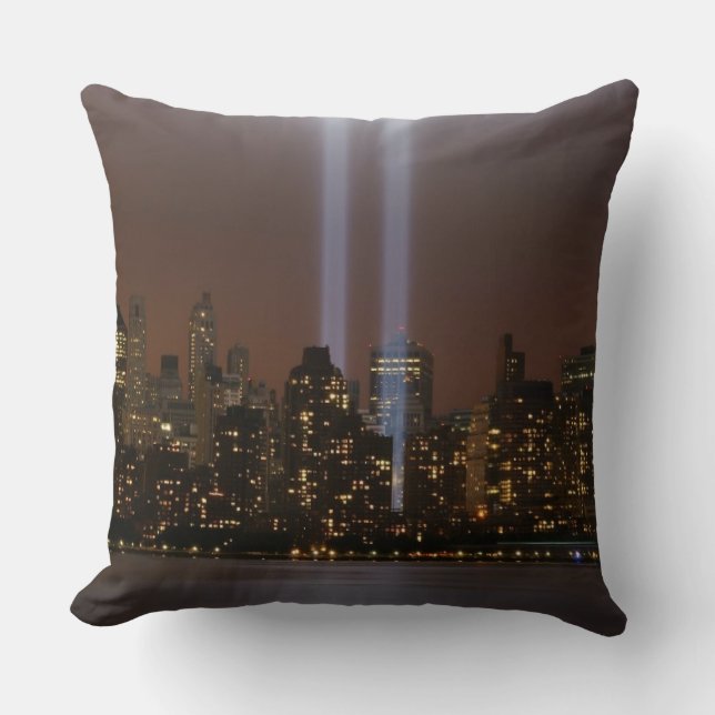 Het wereldhandelscentrum in New York in het licht. Kussen (Voorkant)