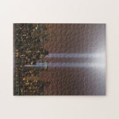 Het wereldhandelscentrum in New York in het licht. Legpuzzel (Horizontaal)
