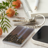 Het wereldhandelscentrum in New York in het licht. Sleutelhanger (Voorkant Rechts)