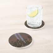 Het wereldhandelscentrum in New York in het licht. Zandsteen Onderzetter (Zijkant)