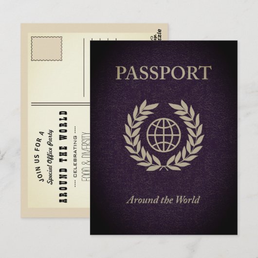 het wereldpaspoort briefkaart (Voorkant / Achterkant)