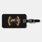 Het werk als een hoofdpartij als een piraatschedel bagagelabel (Voorkant horizontaal)