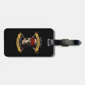 Het werk als een hoofdpartij als een piraatschedel bagagelabel (Achterkant horizontaal)