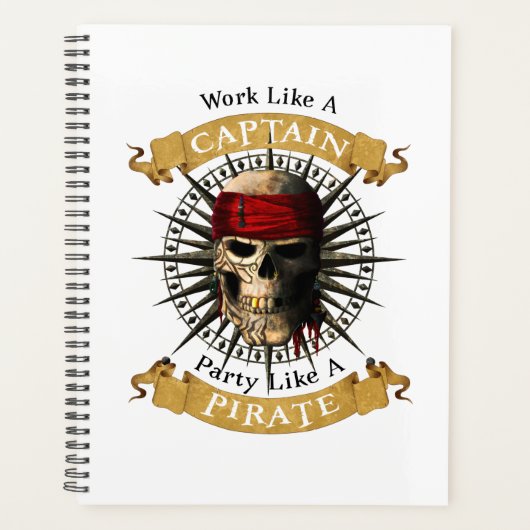 Het werk als een hoofdpartij als een piraatschedel planner (Voorkant)