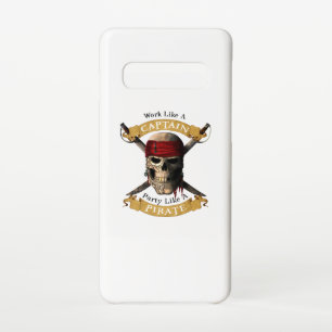 Het werk als een hoofdpartij als een piraatschedel samsung galaxy s10 hoesje