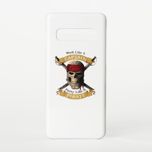 Het werk als een hoofdpartij als een piraatschedel samsung galaxy hoesje (Achterkant)