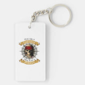 Het werk als een hoofdpartij als een piraatschedel sleutelhanger (achterkant)