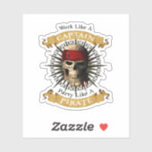 Het werk als een hoofdpartij als een piraatschedel sticker (Vel)