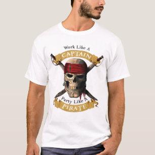 Het werk als een hoofdpartij als een piraatschedel t-shirt