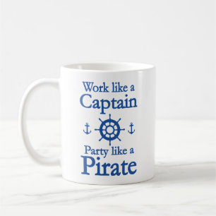 Het werk als een Kapitein Partij als een Pirate Co Koffiemok