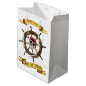 Het werk als een Kapitein Partij als een Pirate Medium Cadeauzakje (Achterkant Gekanteld)